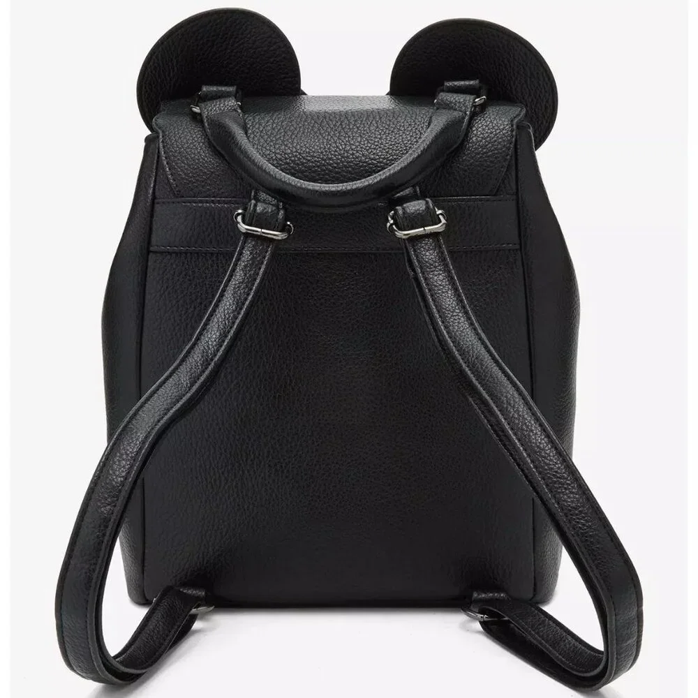 Loungefly Disney Minnie Mouse Pebble Textured Black Mini Backpack and Wallet NWT - Picture 3 of 10